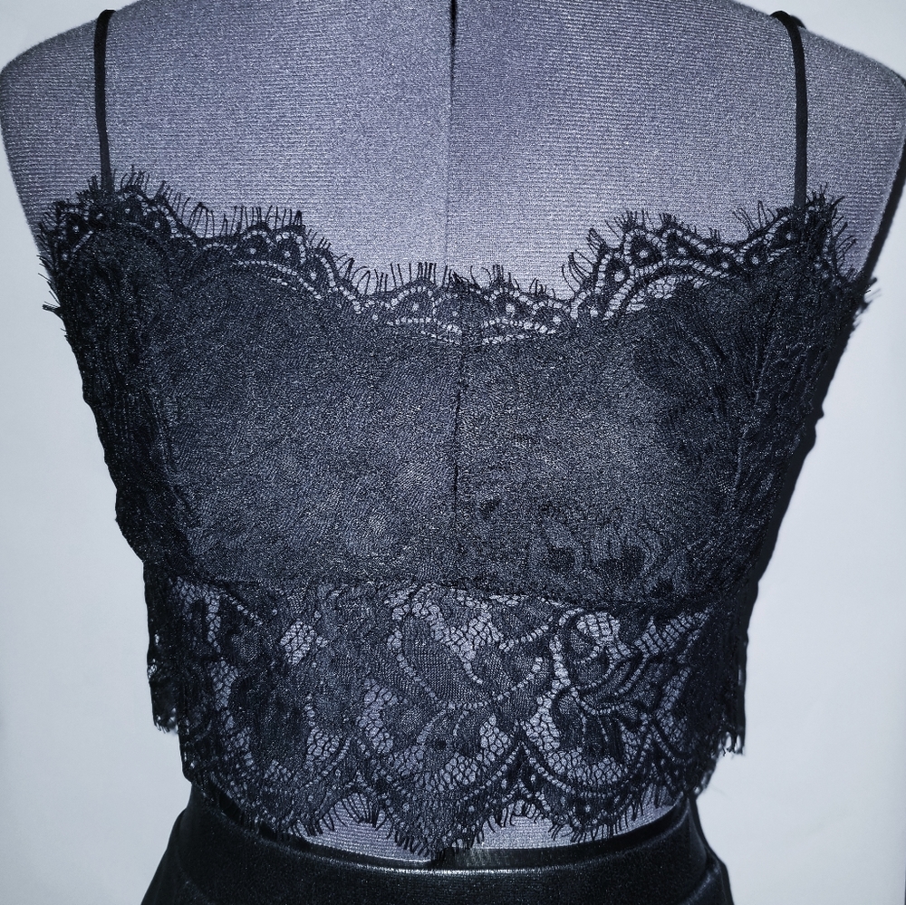 Nylon Apparel Black Lace Camisol Bralette NWT